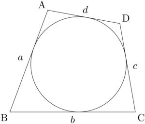 円に外接する四角形ABCD