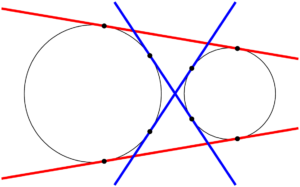 2つの円が離れているときの共通接線