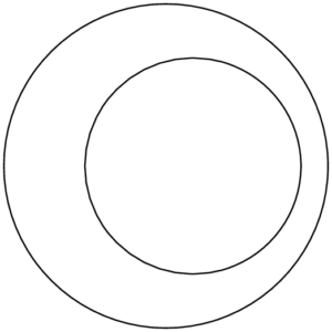 一方の円が他方の円の内部にあるときは共通接線は存在しない